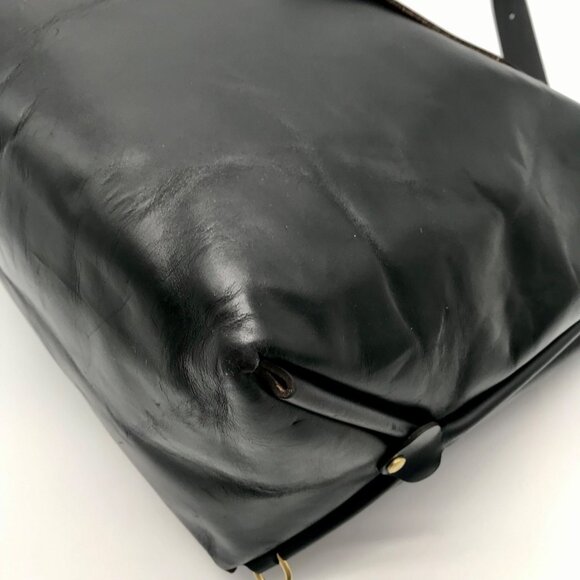 Form Function Form Black Horween Leather & Animal Print Flap 3 Way Bag - Picture 9 of 12